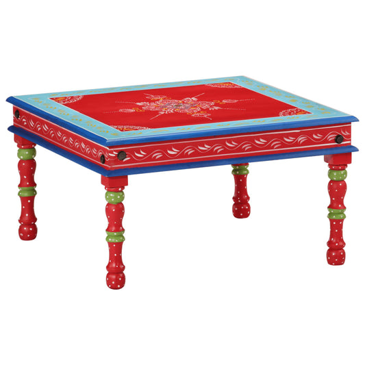 HKH Mesa de Centro Pintada a Mano Mango Macizo - Rojo