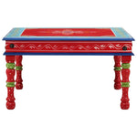 HKH Mesa de Centro Pintada à Mão Mangueira Maciça - Vermelho