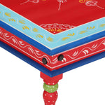 HKH Mesa de Centro Pintada à Mão Mangueira Maciça - Vermelho