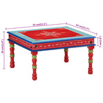 HKH Mesa de Centro Pintada à Mão Mangueira Maciça - Vermelho