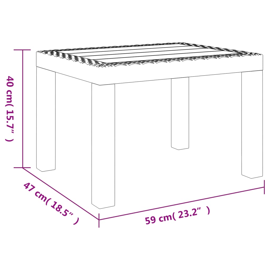 HKH Mesa de Jardim 59x47x40 Cm Pp - Antracite