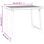 HKH Mesa de Campismo 79x56x64 Cm Pp Aspeto Madeira - Branco