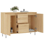 Aparador moderno HKH en derivados de madera, hierro 101,5 x 35 x 70 cm - Roble Sonoma