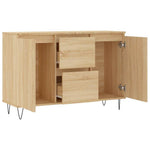 Aparador moderno HKH en derivados de madera, hierro 101,5 x 35 x 70 cm - Roble Sonoma