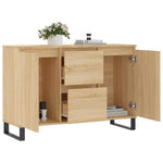 Aparador moderno HKH en derivados de madera, hierro 101,5 x 35 x 70 cm - Roble Sonoma