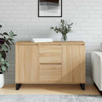 Aparador moderno HKH en derivados de madera, hierro 101,5 x 35 x 70 cm - Roble Sonoma