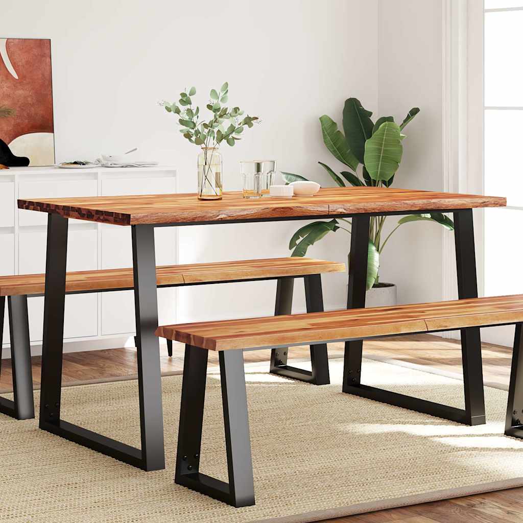 Mesa de Comedor HKH de Acacia Maciza con Bordes Naturales