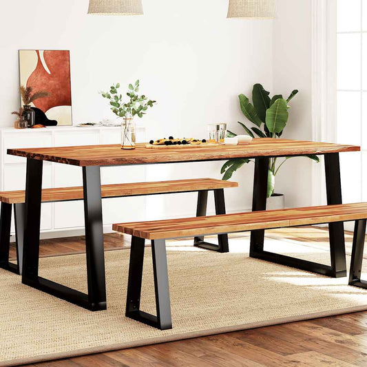 HKH Mesa de Jantar com Bordas Vivas em Acácia Maciça