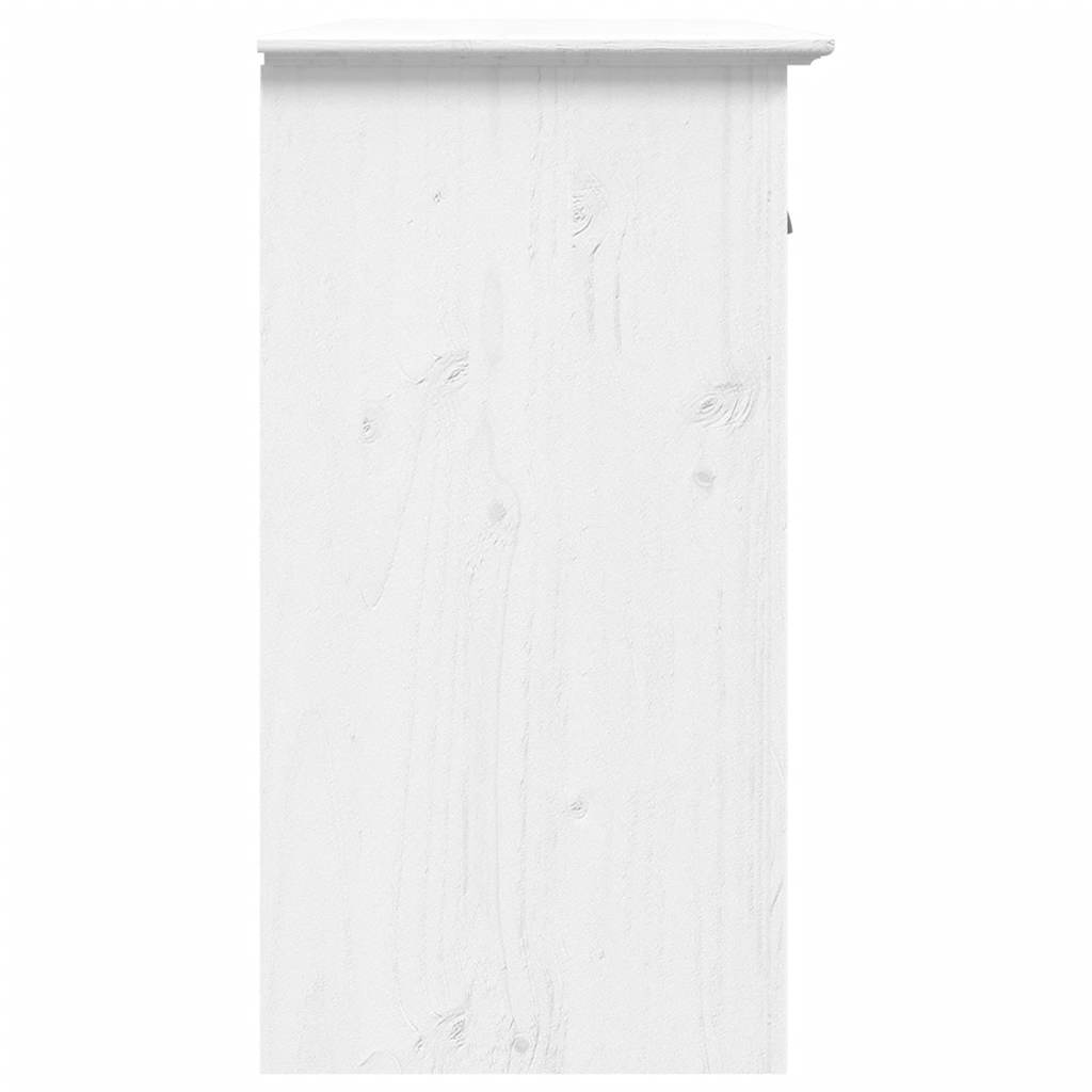 HKH Aparador Bodo Rústico em Madeira de Pinho Maciça, derivados de Madeira, Metal 115,5 X 44 X 80 Cm - Branco