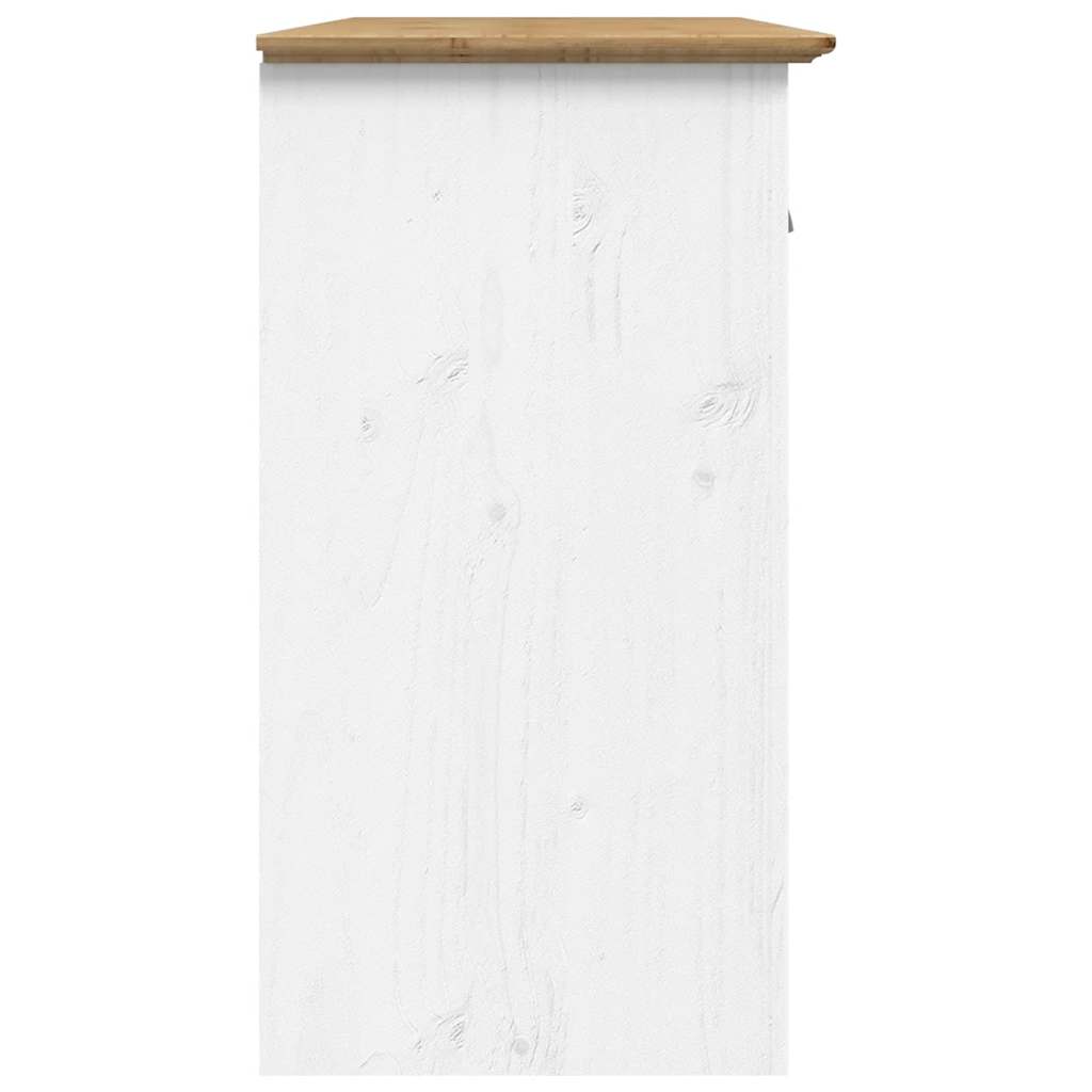 Aparador rústico Bodo de madera de pino maciza, derivados de madera, metal 115,5 x 44 x 80 cm - Blanco y Marrón