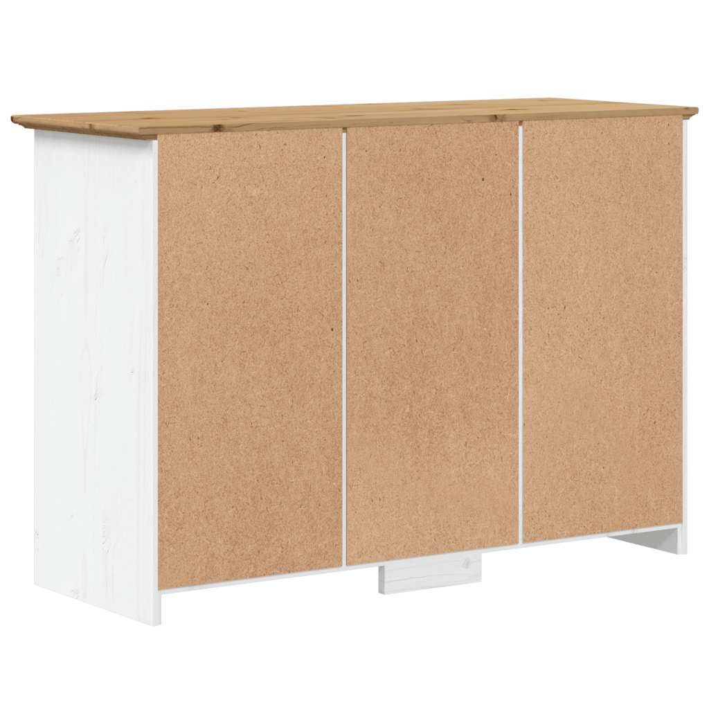 Aparador rústico Bodo de madera de pino maciza, derivados de madera, metal 115,5 x 44 x 80 cm - Blanco y Marrón