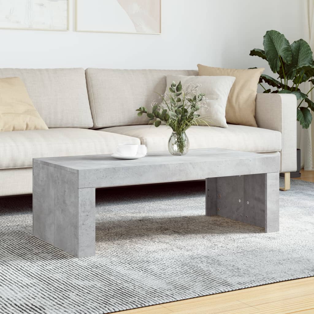HKH Mesa de centro gris cemento en madera manufacturada