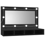 HKH Armario con espejo con luces LED - 90x31,5x62 Cm - Negro