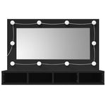 HKH Armario con espejo con luces LED - 90x31,5x62 Cm - Negro