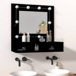 HKH Armário Espelhado com Luzes LED - 60x31,5x62 Cm - Preto