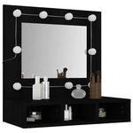 HKH Armário Espelhado com Luzes LED - 60x31,5x62 Cm - Preto