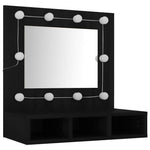 HKH Armário Espelhado com Luzes LED - 60x31,5x62 Cm - Preto