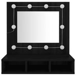 HKH Armário Espelhado com Luzes LED - 60x31,5x62 Cm - Preto