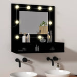 HKH Armário Espelhado com Luzes LED - 60x31,5x62 Cm - Preto