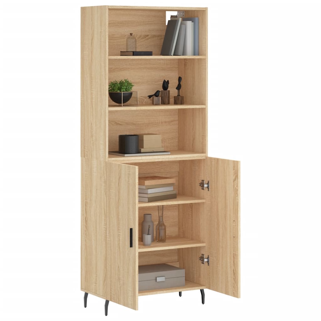 HKH Armario Alto en derivados de Madera, Metal 69,5 X 34 X 180 Cm - Roble Sonoma