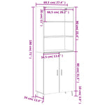 HKH Armario Alto en derivados de Madera, Metal 69,5 X 34 X 180 Cm - Roble Sonoma