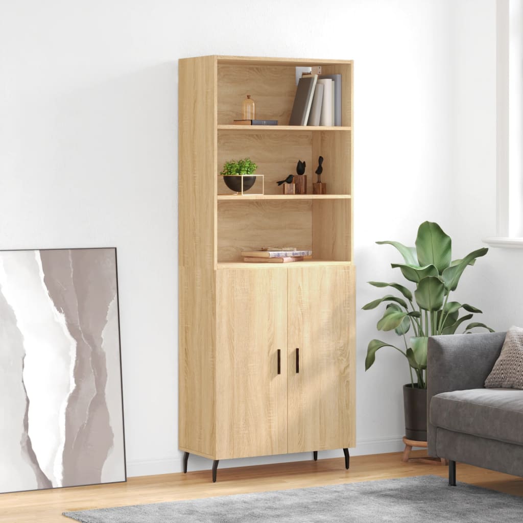 HKH Armario Alto en derivados de Madera, Metal 69,5 X 34 X 180 Cm - Roble Sonoma