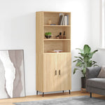 HKH Armario Alto en derivados de Madera, Metal 69,5 X 34 X 180 Cm - Roble Sonoma