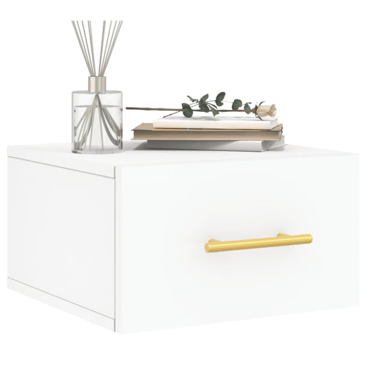 HKH Mesa de Cabeceira de Parede - 35x35x20 Cm - Branco