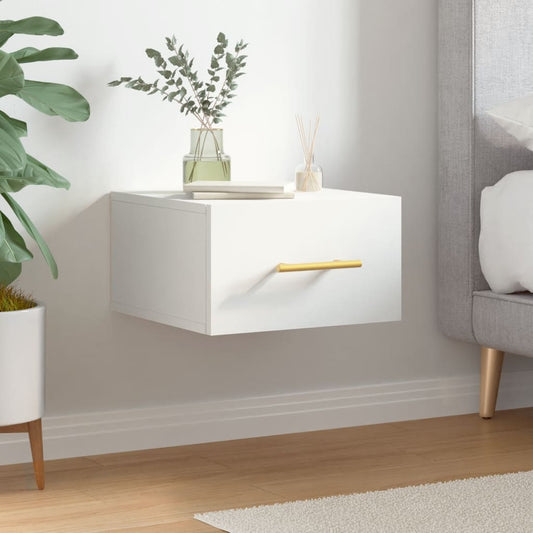 HKH Mesa de Cabeceira de Parede - 35x35x20 Cm - Branco