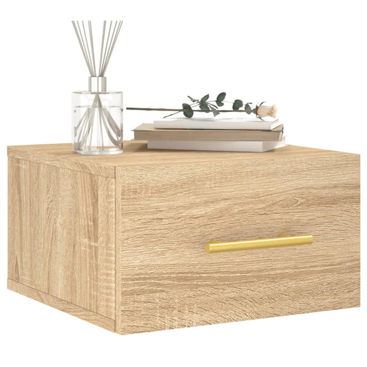 HKH Mesa de Cabeceira de Parede Cor Sonoma - 35x35x20 Cm