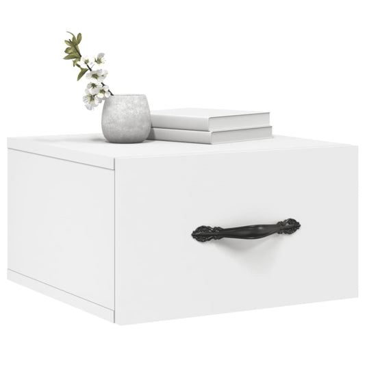 HKH Mesa de Cabeceira de Parede - 35x35x20 Cm - Branco