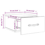 HKH Mesa de Noche de Pared - 35x35x20 Cm - Blanca