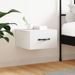 HKH Mesa de Noche de Pared - 35x35x20 Cm - Blanca