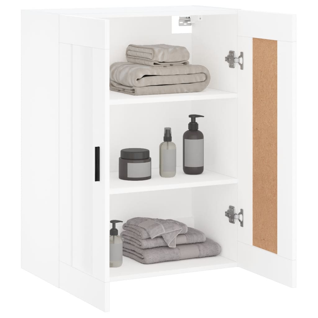 HKH Armario de Pared Alto en derivados de Madera, Aluminio 69,5 X 34 X 90 Cm - Blanco
