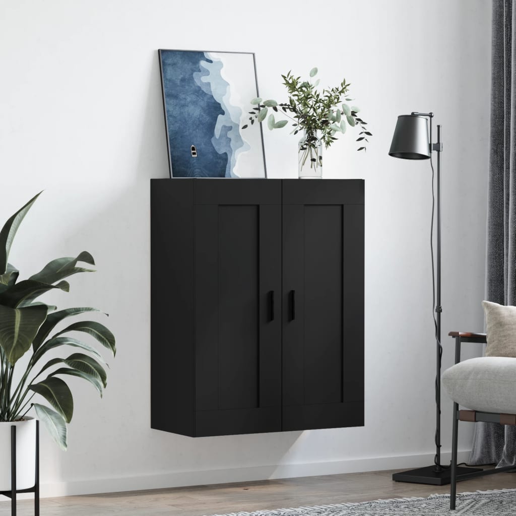 HKH Armario de pared alto en derivados de madera, Aluminio 69,5 x 34 x 90 cm - Negro