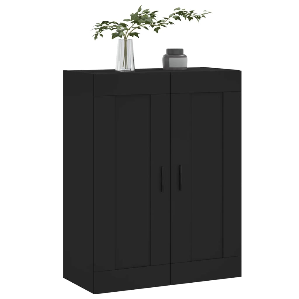 HKH Armario de pared alto en derivados de madera, Aluminio 69,5 x 34 x 90 cm - Negro