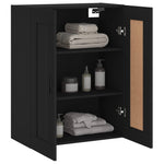 HKH Armario de pared alto en derivados de madera, Aluminio 69,5 x 34 x 90 cm - Negro
