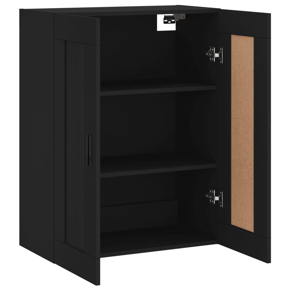 HKH Armario de pared alto en derivados de madera, Aluminio 69,5 x 34 x 90 cm - Negro