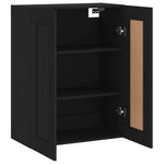 HKH Armario de pared alto en derivados de madera, Aluminio 69,5 x 34 x 90 cm - Negro