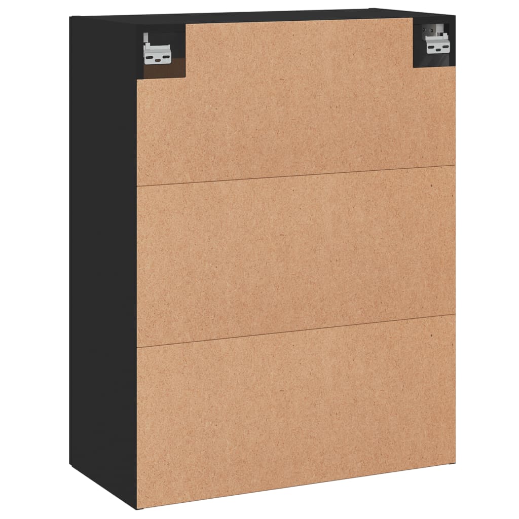 HKH Armario de pared alto en derivados de madera, Aluminio 69,5 x 34 x 90 cm - Negro