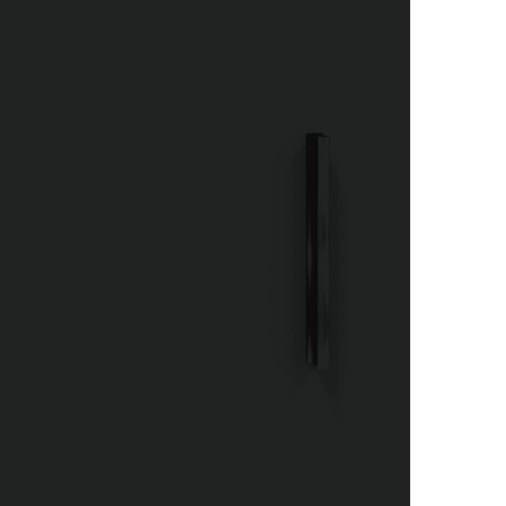 HKH Armario de pared alto en derivados de madera, Aluminio 69,5 x 34 x 90 cm - Negro