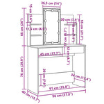 HKH Tocador con luces LED - 96x40x142 cm - Blanco