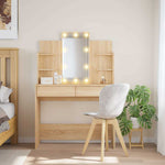 HKH Tocador con Luces LED en Roble Sonoma - 96x40x142 Cm