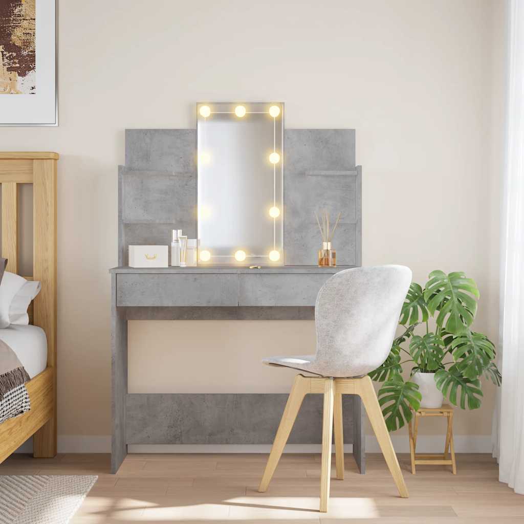 HKH Tocador con luces LED de cemento - 96x40x142 cm - Gris