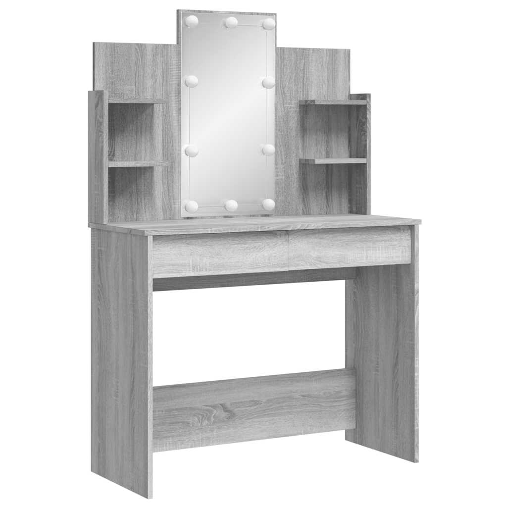 HKH Tocador con luces LED Sonoma - 96x40x142 cm - Gris