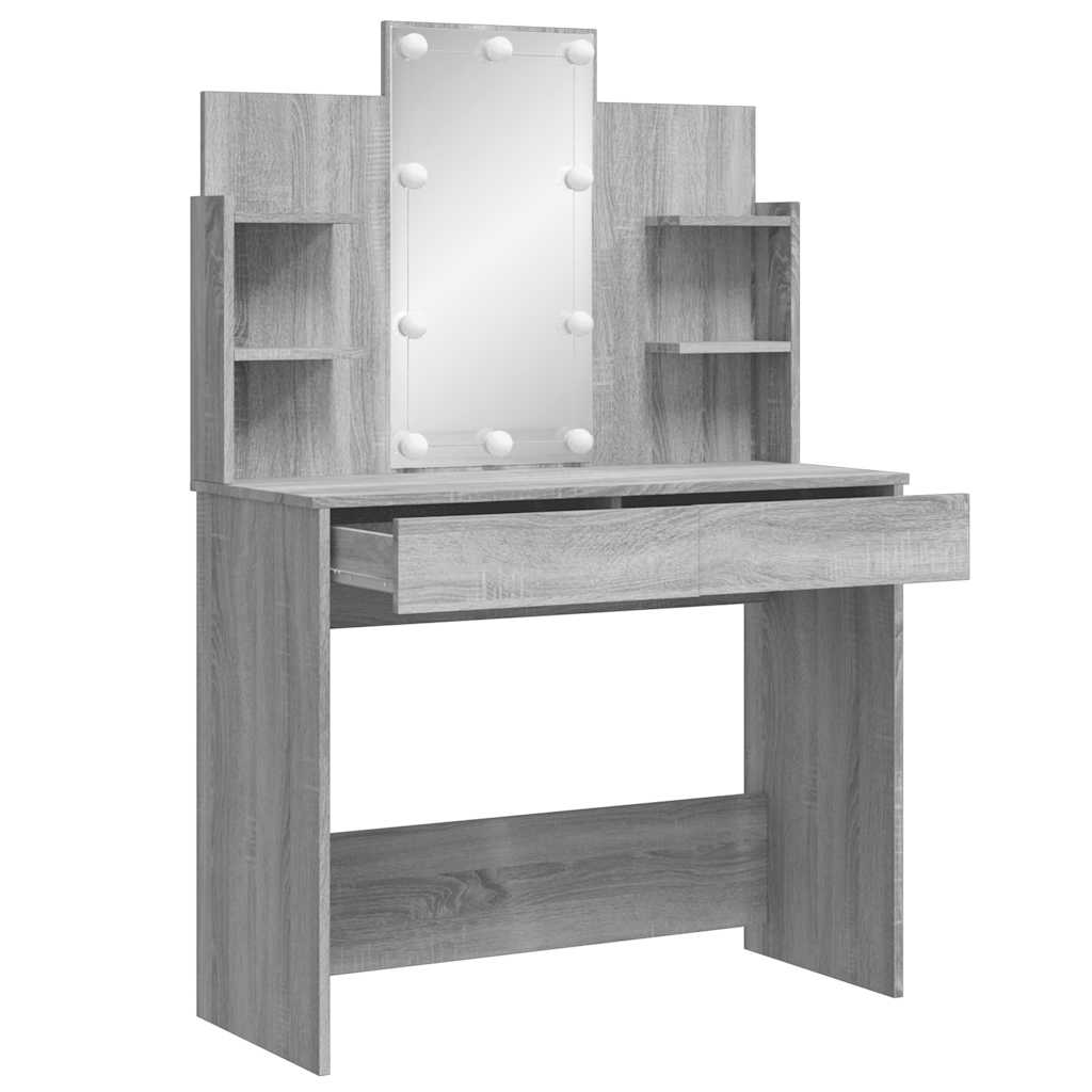 HKH Tocador con luces LED Sonoma - 96x40x142 cm - Gris