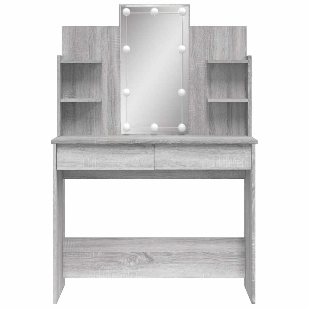 HKH Tocador con luces LED Sonoma - 96x40x142 cm - Gris