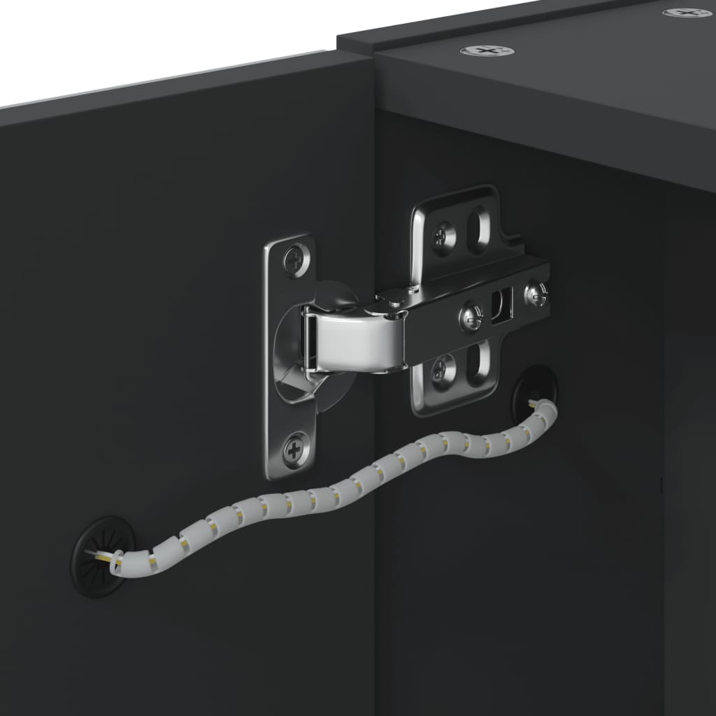 HKH Armário Espelhado P/ Casa de Banho C/ Leds - Preto