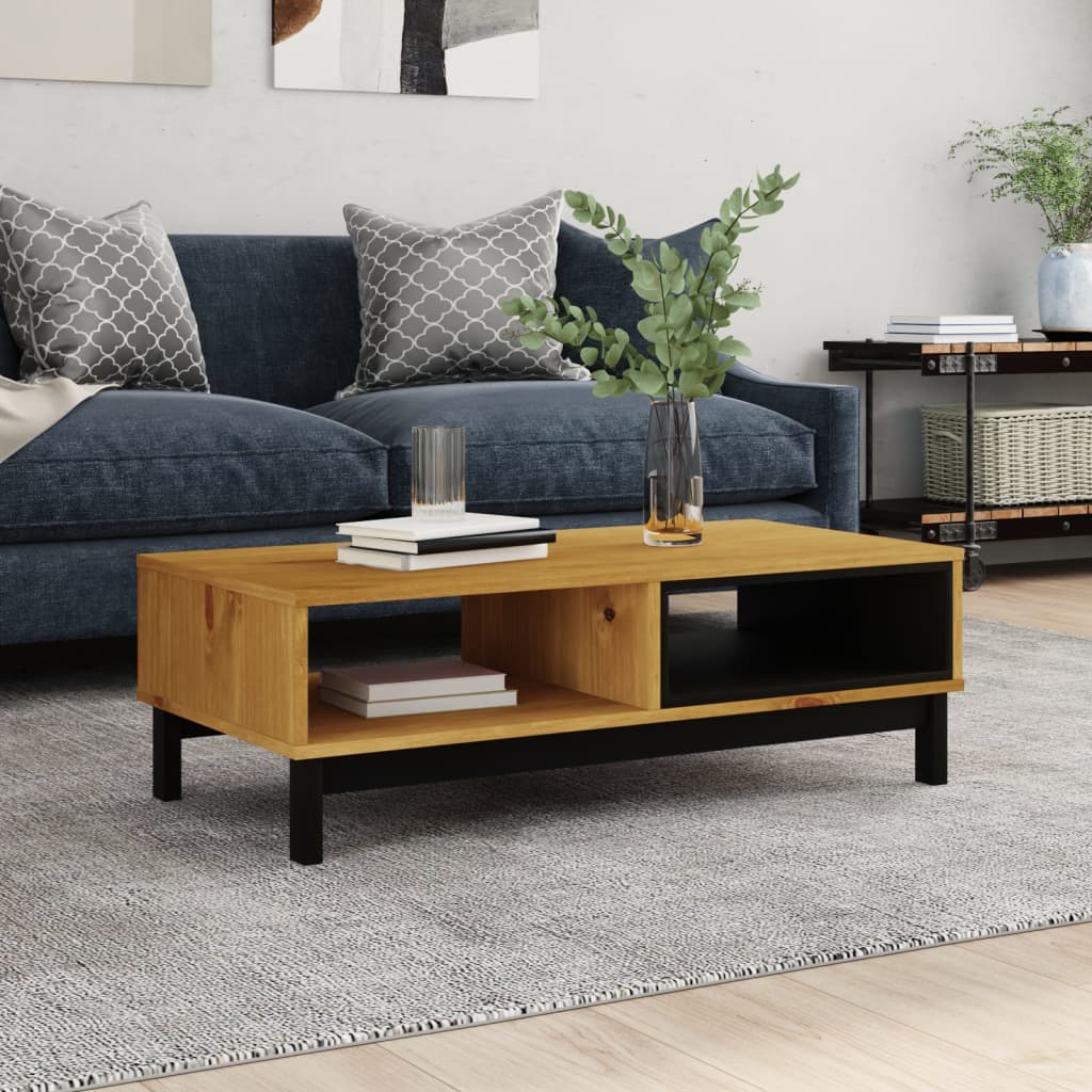 HKH Mesa de Centro Flam de Madera de Pino Maciza