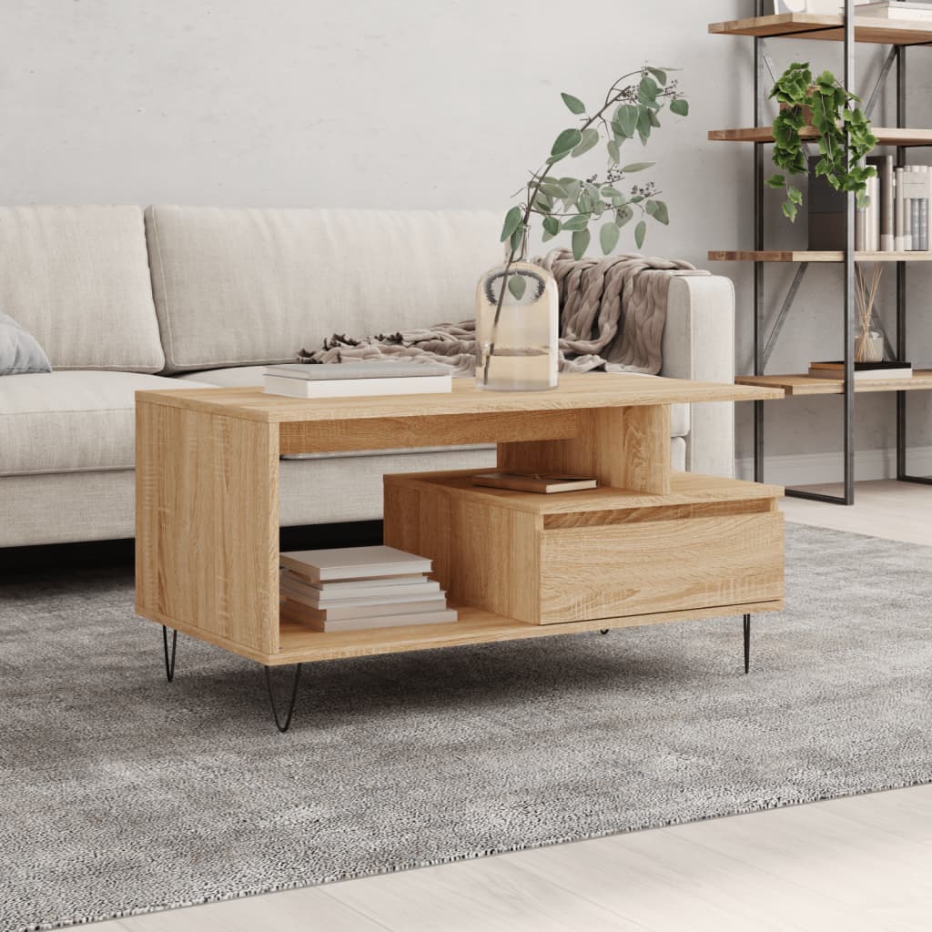Mesa de centro HKH en aglomerado de madera de roble Sonoma